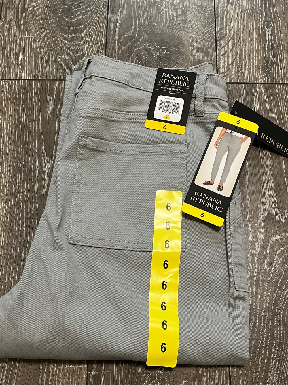 Banana Republic high rise twill pants size 6 grey new